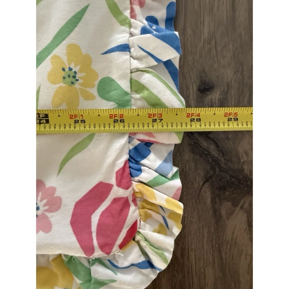 Southern Tide Kiawah Floral Pillow Shams (2) Reversible Pink Green Stripe Ruffle